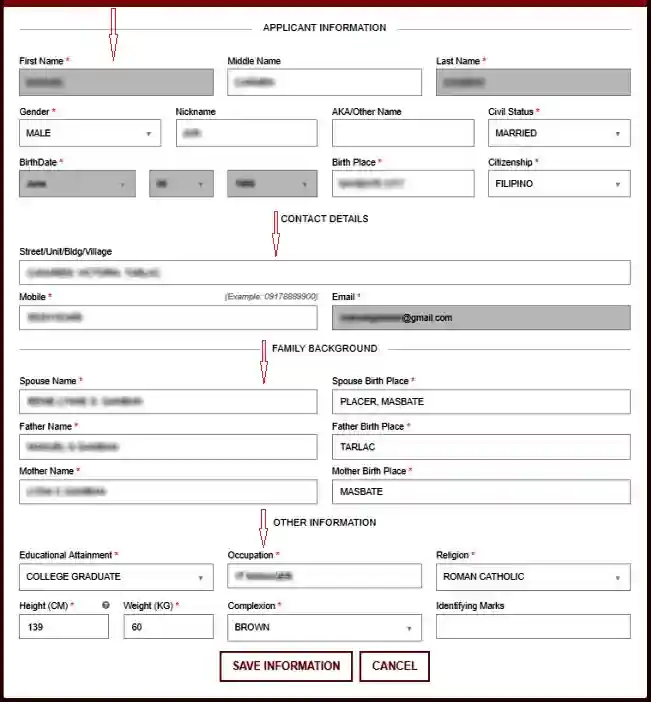 fill nbi form