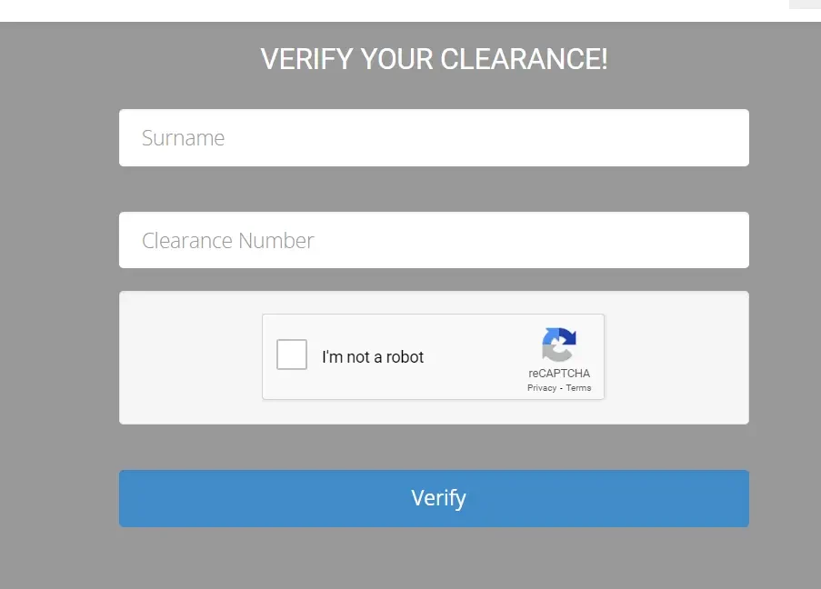verify clearance