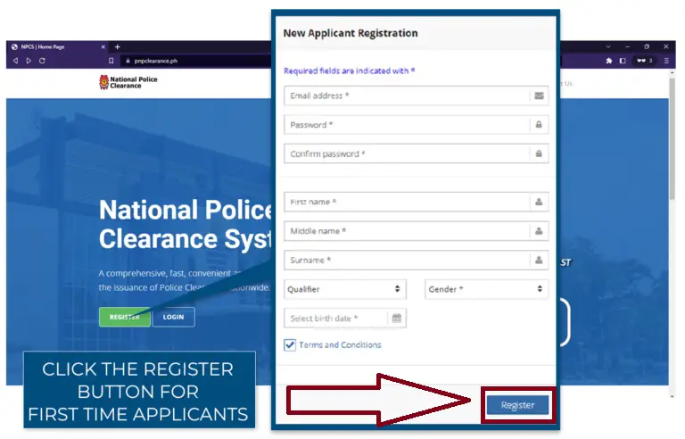 police clearance registration