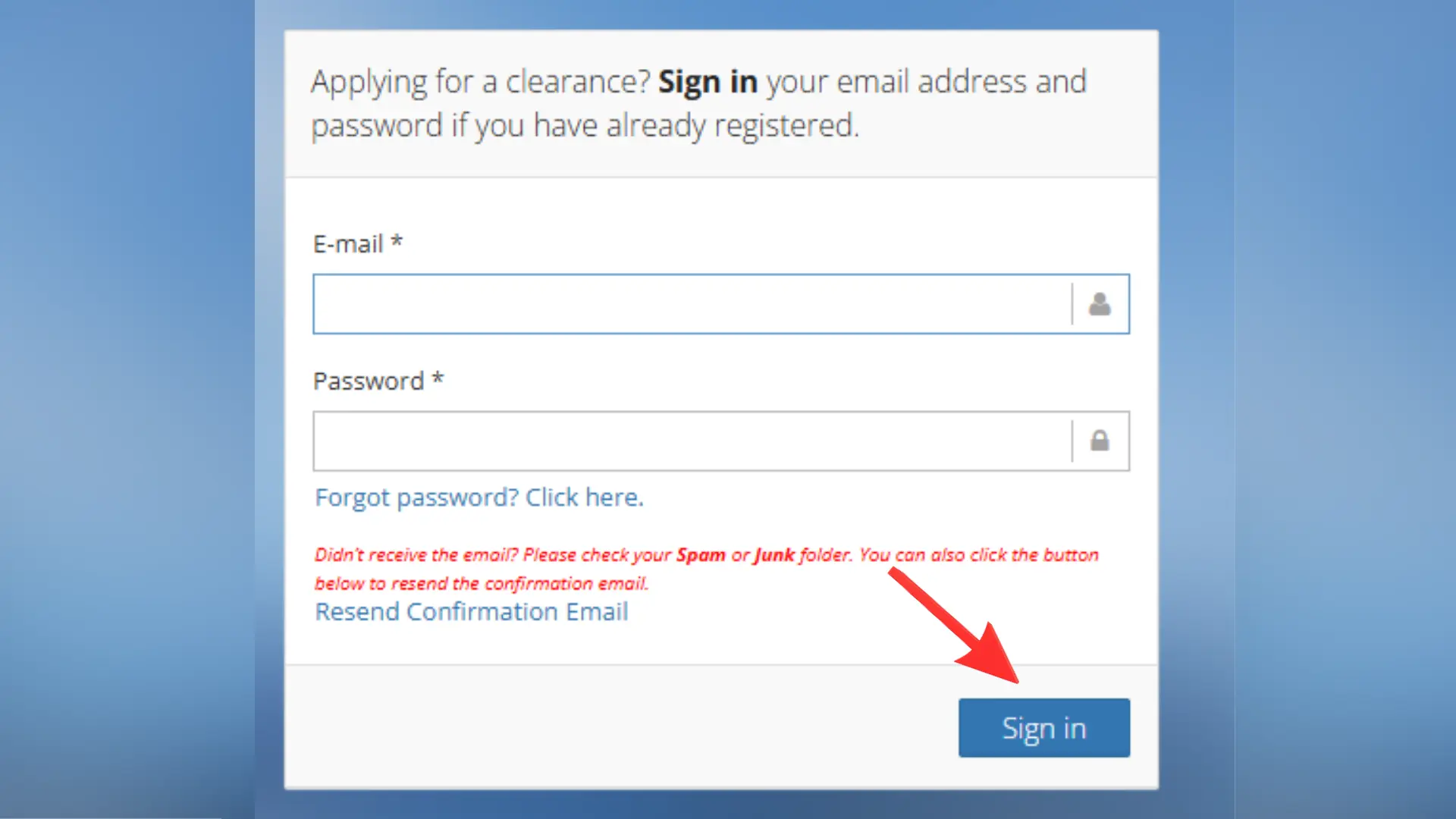police clearance login